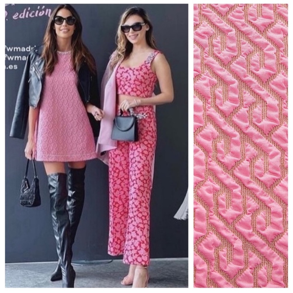 ZARA JEWEL TRIM MINI DRESS IN PINK AND GOLD DETAILS SIZE L